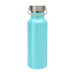 Bouteille en acier inoxydable recyclé idéale pour l’eau 500 ml couleur turquoise deuxième vue frontale