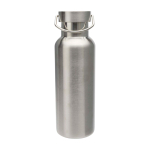Bouteille en acier inoxydable recyclé idéale pour l’eau 500 ml couleur argenté deuxième vue frontale