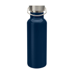 Bouteille en acier inoxydable recyclé idéale pour l’eau 500 ml couleur bleu marine deuxième vue frontale