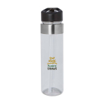 Gourde de sport en tritan avec bec verseur 650 ml couleur transparent vue avec impression sérigraphique
