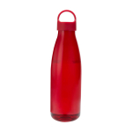 Gourde en plastique recyclé avec poignée de transport 800ml couleur rouge deuxième vue frontale