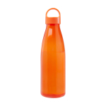 Gourde en plastique recyclé avec poignée de transport 800ml couleur orange deuxième vue frontale