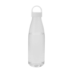 Gourde en plastique recyclé avec poignée de transport 800ml couleur transparent deuxième vue frontale