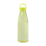 Gourde en plastique recyclé avec poignée de transport 800ml couleur vert lime deuxième vue frontale