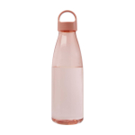 Gourde en plastique recyclé avec poignée de transport 800ml couleur rose pastel deuxième vue frontale
