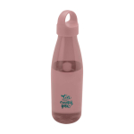 Gourde en plastique recyclé avec poignée de transport 800ml couleur rose pastel vue avec impression sérigraphique