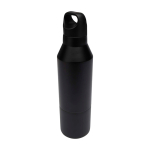 Bouteille isotherme en inox recyclé avec gobelet amovible 600 ml couleur noir