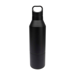 Bouteille isotherme en inox recyclé avec gobelet amovible 600 ml couleur noir deuxième vue arrière