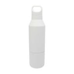 Bouteille isotherme en inox recyclé avec gobelet amovible 600ml couleur blanc deuxième vue arrière