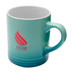 Tasse en céramique avec effet dégradé en couleur 330 ml couleur turquoise vue avec impression sérigraphique