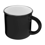Tasse en céramique vintage avec bord noir 240 ml couleur noir deuxième vue frontale