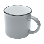 Tasse en céramique vintage avec bord noir 240 ml couleur gris deuxième vue frontale