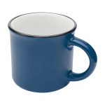 Tasse en céramique vintage avec bord noir 240 ml couleur bleu marine deuxième vue frontale