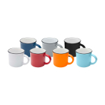 Tasse en céramique vintage avec bord noir 240 ml couleur bleu marine deuxième vue en couleurs