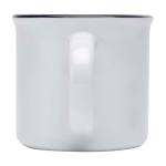Mug en céramique sublimable vintage avec bord noir 240 ml couleur blanc deuxième vue arrière