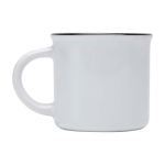 Mug en céramique sublimable vintage avec bord noir 240 ml couleur blanc deuxième vue latérale