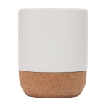 Mug en céramique à sublimation avec base en liège 300 ml couleur blanc