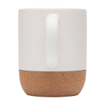 Mug en céramique à sublimation avec base en liège 300 ml couleur blanc deuxième vue arrière