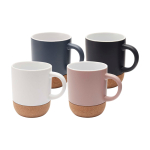 Mug en céramique avec finition mate et base en liège 300 ml couleur blanc deuxième vue en couleurs