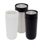 Thermos en acier inoxydable avec ouverture par bouton poussoir 350ml couleur argenté deuxième vue en couleurs