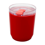 Mug isotherme en plastique recyclé avec design simple 180 ml couleur rouge deuxième vue frontale