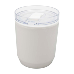 Mug isotherme en plastique recyclé avec design simple 180 ml couleur blanc troisième vue