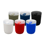 Mug isotherme en plastique recyclé avec design simple 180 ml couleur blanc deuxième vue en couleurs