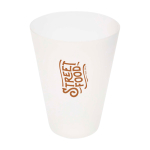Verre translucide en plastique réutilisable avec finition mate 300 ml couleur translucide vue avec impression sérigraphique