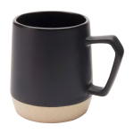 Tasse en céramique avec finition mate et base non émaillée 300 ml couleur noir deuxième vue frontale