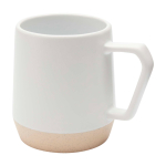 Tasse en céramique avec finition mate et base non émaillée 300 ml couleur blanc deuxième vue frontale