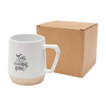 Tasse en céramique avec finition mate et base non émaillée 300 ml couleur blanc vue avec impression sérigraphique