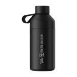Bouteille en acier inoxydable recyclé double paroi 750 ml Ocean Bottle couleur noir vue impression avec logo 2