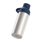 Bouteille conçue en matériaux recyclés avec tasse 620 ml Ocean Bottle couleur bleu marine