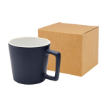 Tasse en céramique avec finition mate et anse carrée 370 ml couleur bleu marine