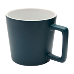 Tasse en céramique avec finition mate et anse carrée 370 ml couleur bleu gris deuxième vue frontale