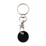 Porte-clés en métal avec jeton pour chariot de différentes couleurs couleur noir deuxième vue frontale