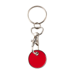 Porte-clés en métal avec jeton pour chariot de différentes couleurs couleur rouge deuxième vue frontale