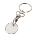 Porte-clés en métal avec jeton pour chariot de différentes couleurs couleur blanc