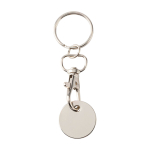 Porte-clés en métal avec jeton pour chariot de différentes couleurs couleur blanc deuxième vue arrière