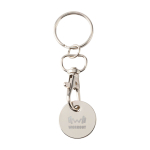 Porte-clés en métal avec jeton pour chariot de différentes couleurs couleur blanc vue impression avec logo 2