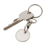 Porte-clés en métal avec jeton pour chariot de différentes couleurs couleur blanc deuxième vue