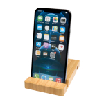 Support en bambou pour appareils électroniques avec deux angles couleur bois troisième vue