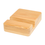 Support en bambou pour téléphone avec angle de vision ergonomique couleur bois deuxième vue frontale