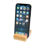 Support en bambou pour téléphone avec angle de vision ergonomique couleur bois troisième vue