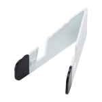 Support personnalisé très original pour tablette et smartphone Minim couleur blanc deuxième vue frontale