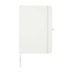 Carnet en papier recyclé avec couverture rigide A5 pages lignées couleur blanc deuxième vue frontale
