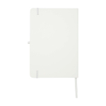 Carnet en papier recyclé avec couverture rigide A5 pages lignées couleur blanc deuxième vue arrière