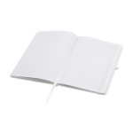 Carnet en papier recyclé avec couverture rigide A5 pages lignées couleur blanc deuxième vue