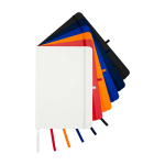 Carnet en papier recyclé avec couverture rigide A5 pages lignées couleur blanc deuxième vue en couleurs