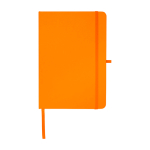 Carnet en papier recyclé avec couverture rigide A5 pages lignées couleur orange deuxième vue frontale